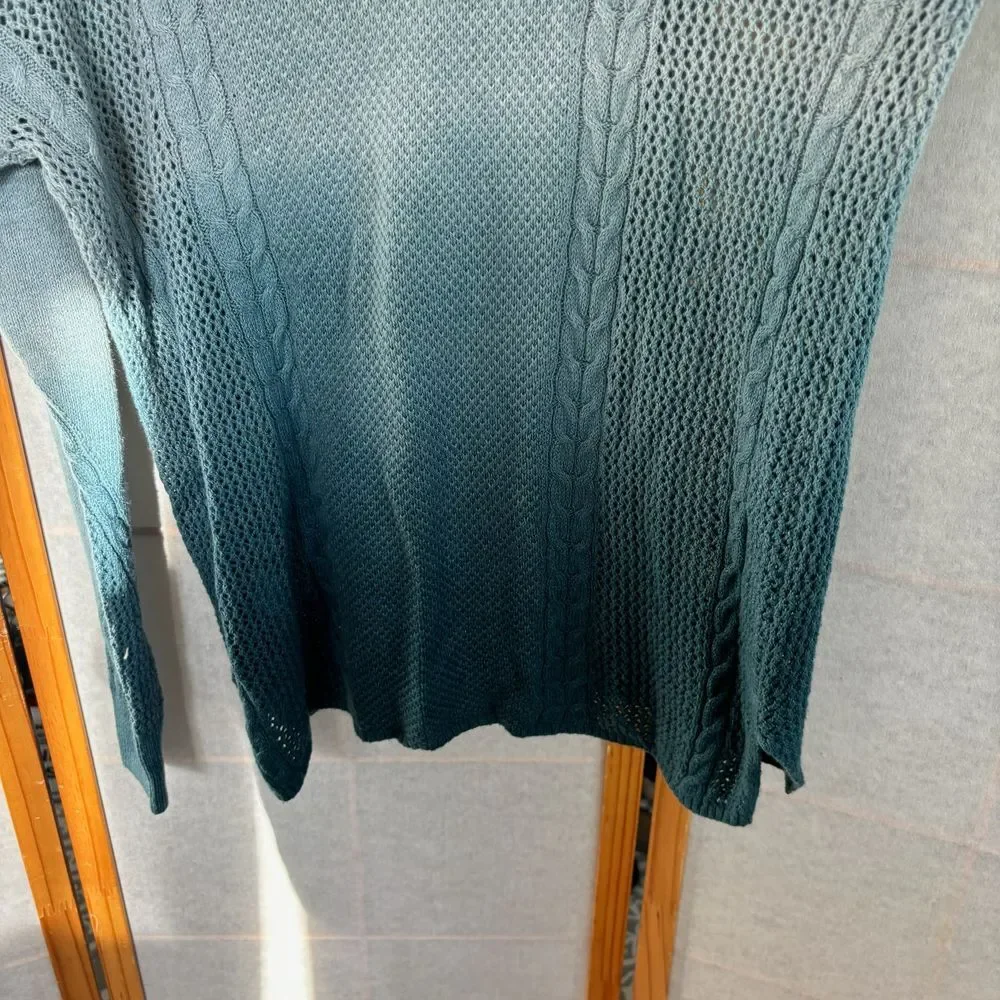 American Eagle Womens Ombre Knit Ocean Blue Sweater‎ Pullover Size M - W